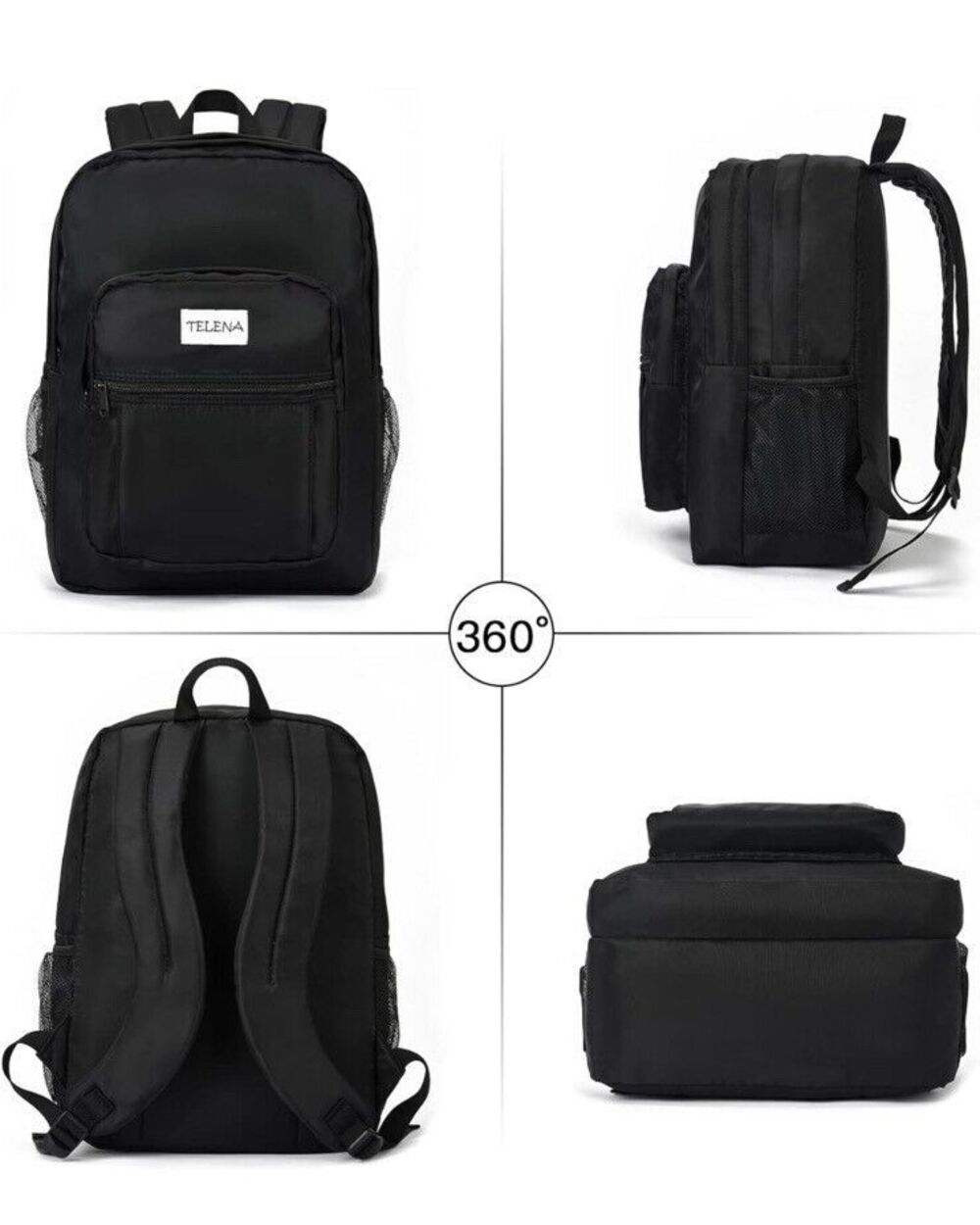 Telena Backpack Lightweight Travel Gym | School | Work |Bottle Pockets | Purse